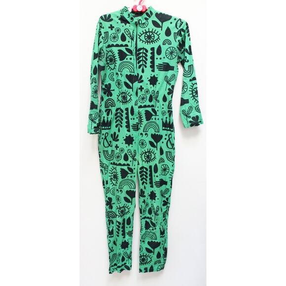 Nooworks Green Flash Eye Rainbow Coveralls Devo Jumpsuit Size Medium - Picture 2 of 9